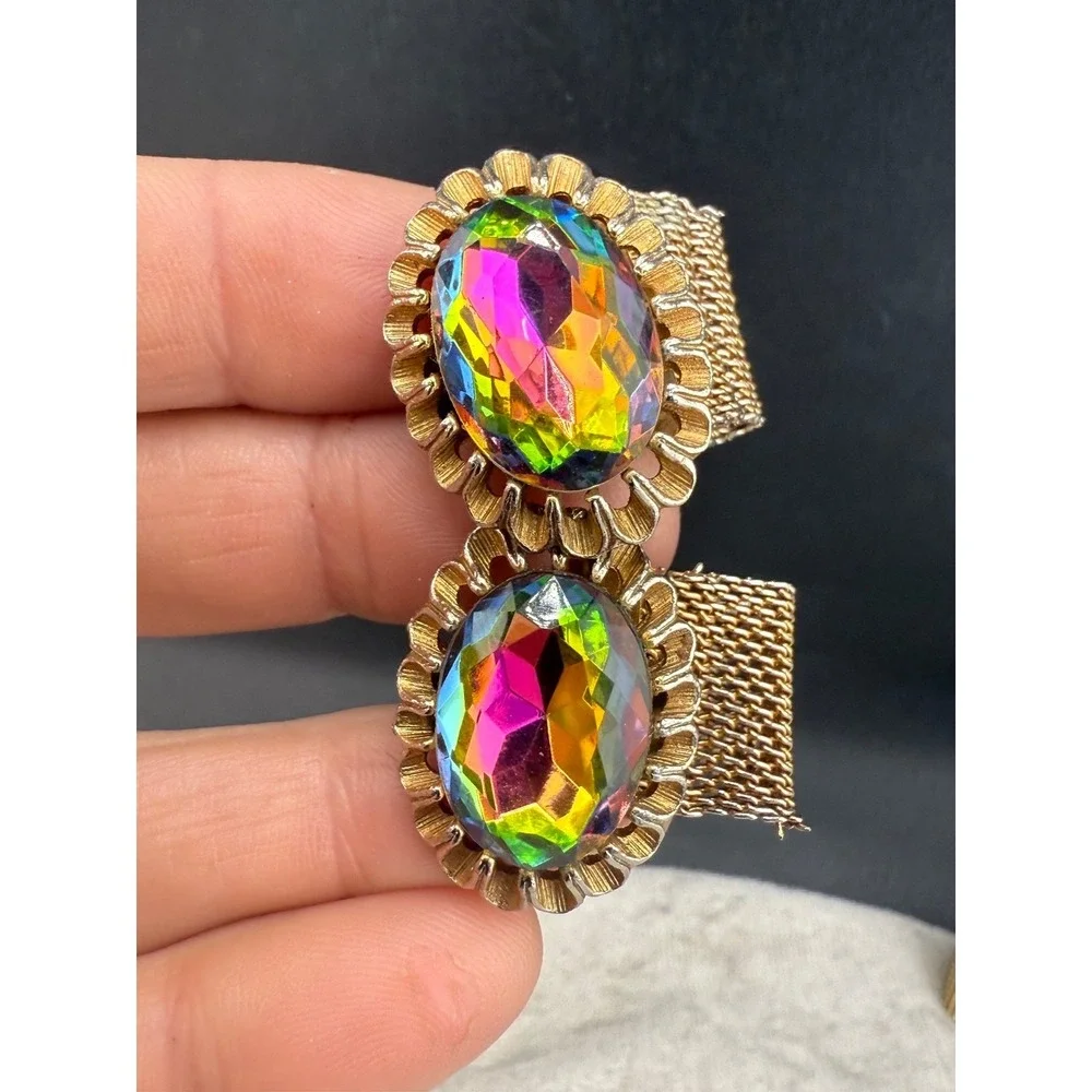 Vintage‎ Watermelon Cufflinks Lot Rivoli Gold Tone